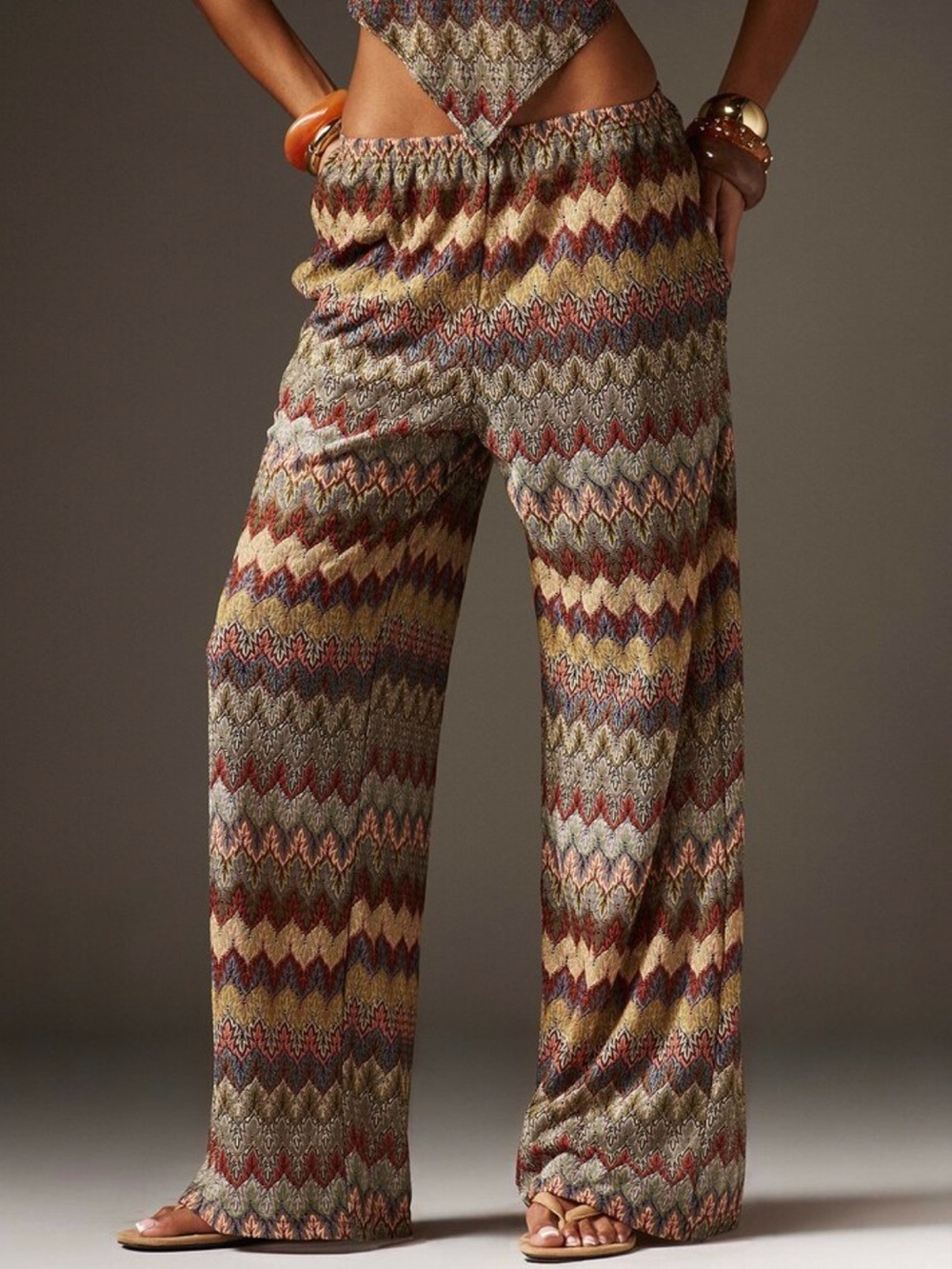 SOUTH BEACH Multicolor Chevron Pattern  size  6 nwt